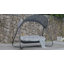 All Steel Curved Top Pull Rope Triple Rocking Chair