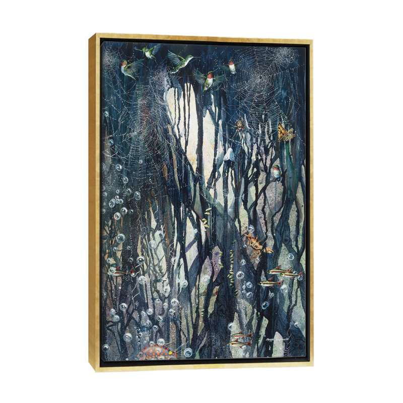 "Elemental" par Maggie Vandewalle-reproduction d’art, Toile encadrée d'or, H 60 po x l 40po x P 1,5 po, Pas de tapis