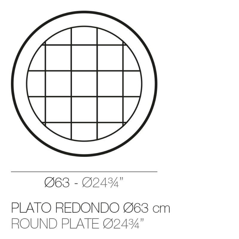 Round Saucer, 2.25" H x 24.75" W x 24.75" D, Brown
