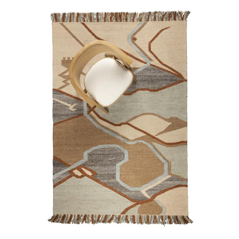 Rug Abstract Area Rug in Orange