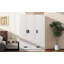 3 Door Wardrobe Closet With Storage Drawers,Shelves And Hanging Rod,White