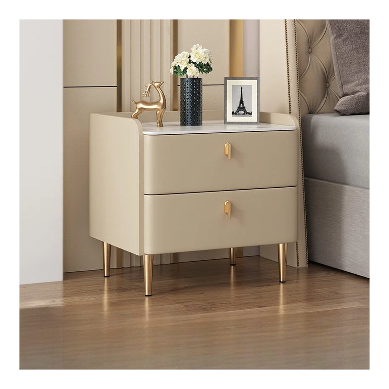Astyn Bedroom Night Table Nordic Minimalist Trendy Luxury Nightstands, Beige
