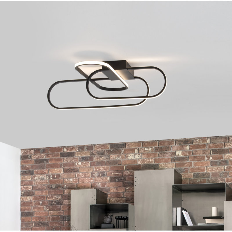 LED Semi Flush Mount, Black