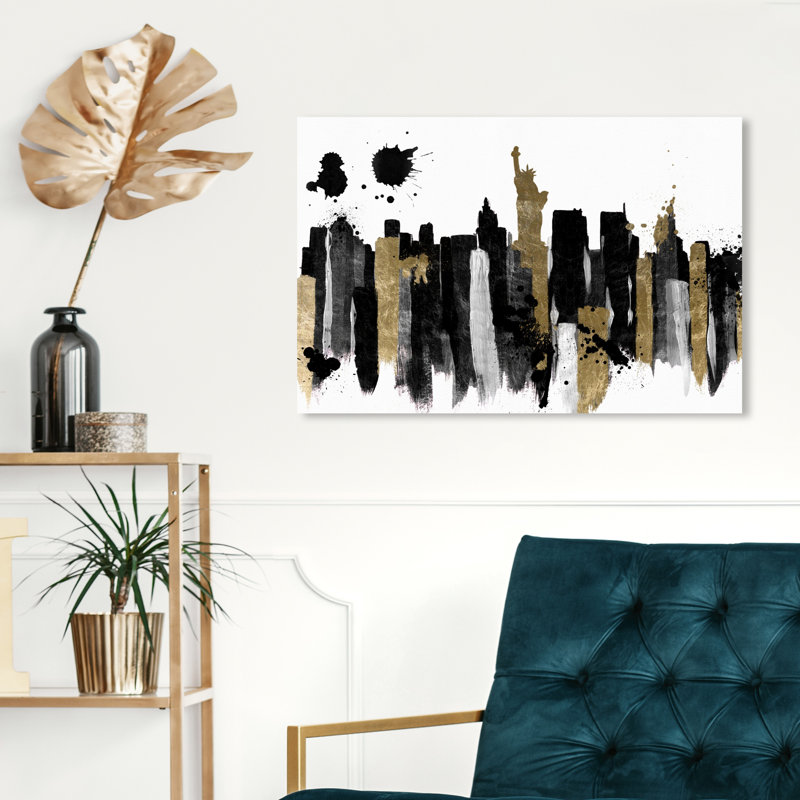 «Glamour New York», peinture sur toile tendue, H 10 po x l 15 po