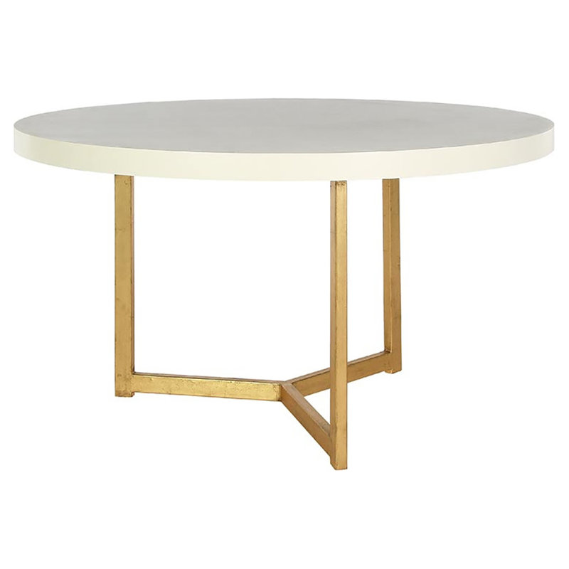 Valley 56" Trestle Dining Table, Gold Leaf, Black