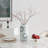 Maudeline Contemporary Matte White And Navy Oval Opening Glass Tabletop Vase - Cylindrical Large