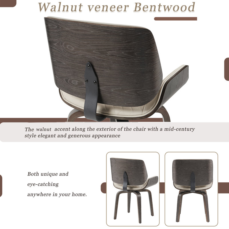 Chaise de salle à manger moderne Mid-Century, Beige