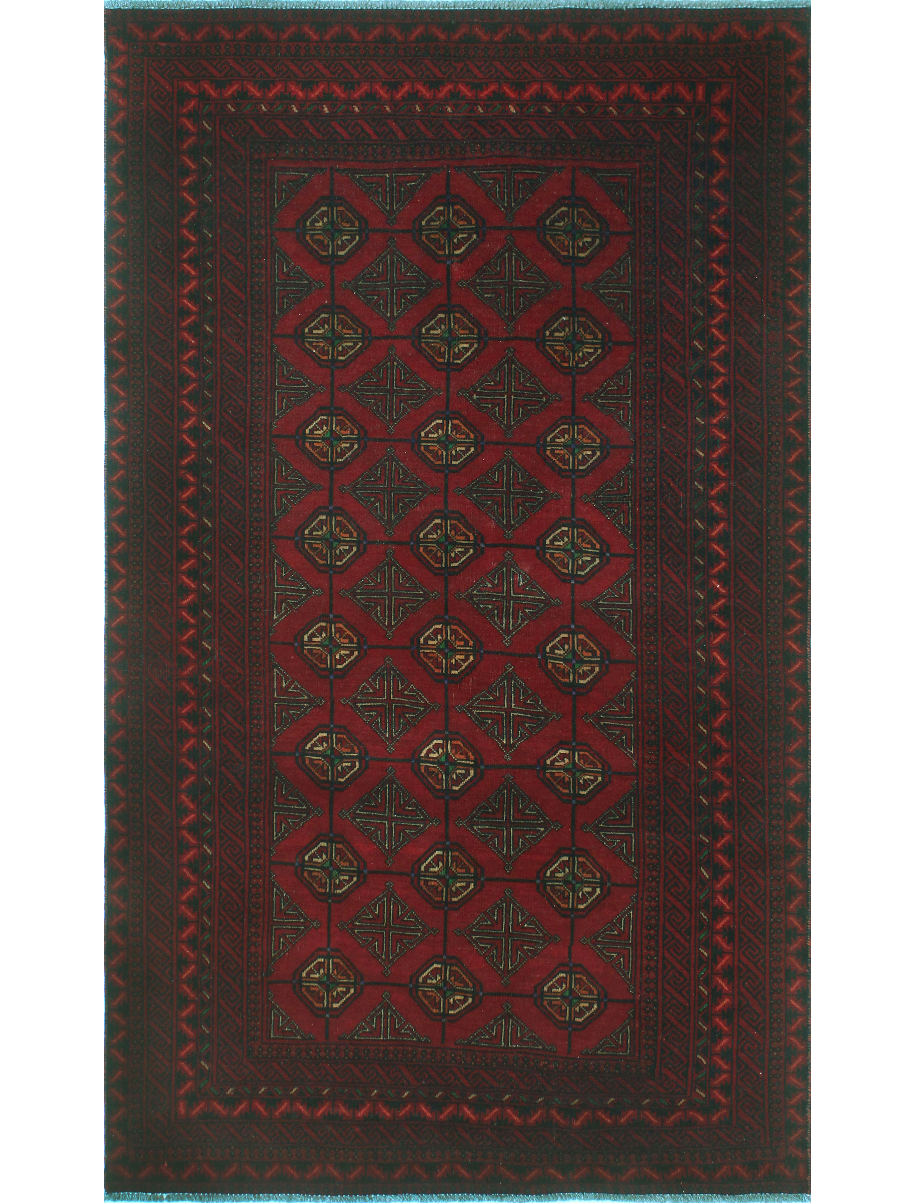 Red Hamedan Distressed Rug 3x4