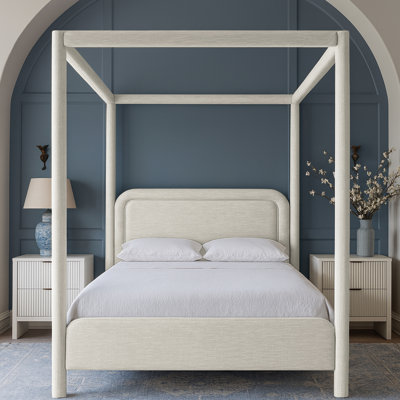 Baer Linen Textured Fabric Upholstered Bed