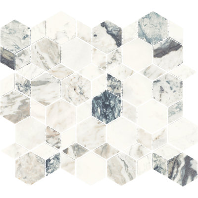 Gamma Natural Stone Hypnotic XL Wall and Floor Mosaic Tile (Set of 10)