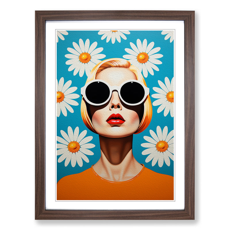 Single Picture Frame Print on Wood, 34cm H x 25cm W, Walnut Framed