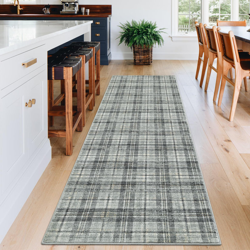 Washable Area Rugs for Bedroom Modern Area Rug for Living Room Contemporary Plaid Non Slip Large Rug Low Pile Stain Resistant Carpet for Playroom Classroom