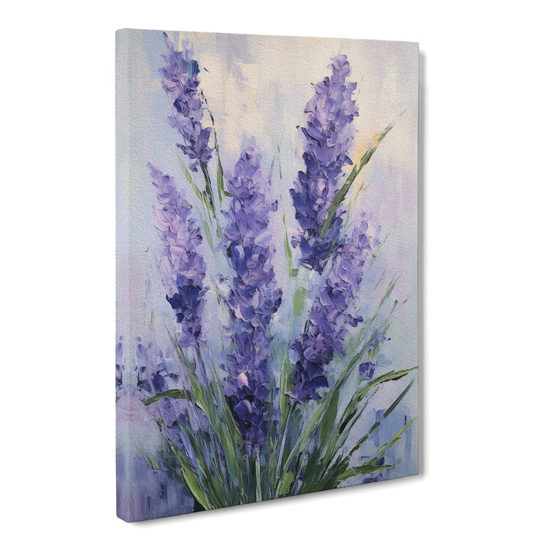 Lavender Flower Gestural - Wrapped Canvas, 50cm H x 35cm W x 3cm D