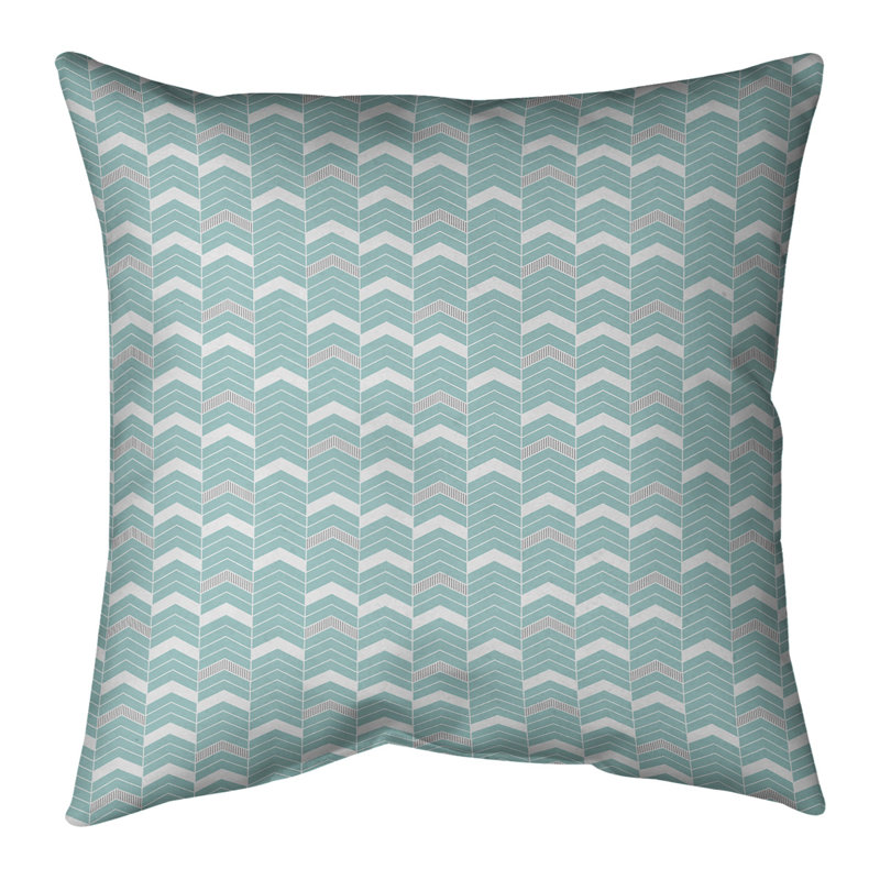 Housse de coussin Rhonda, 18 po x 18 po, Petit bleu sarcelle et gris, Simili suède