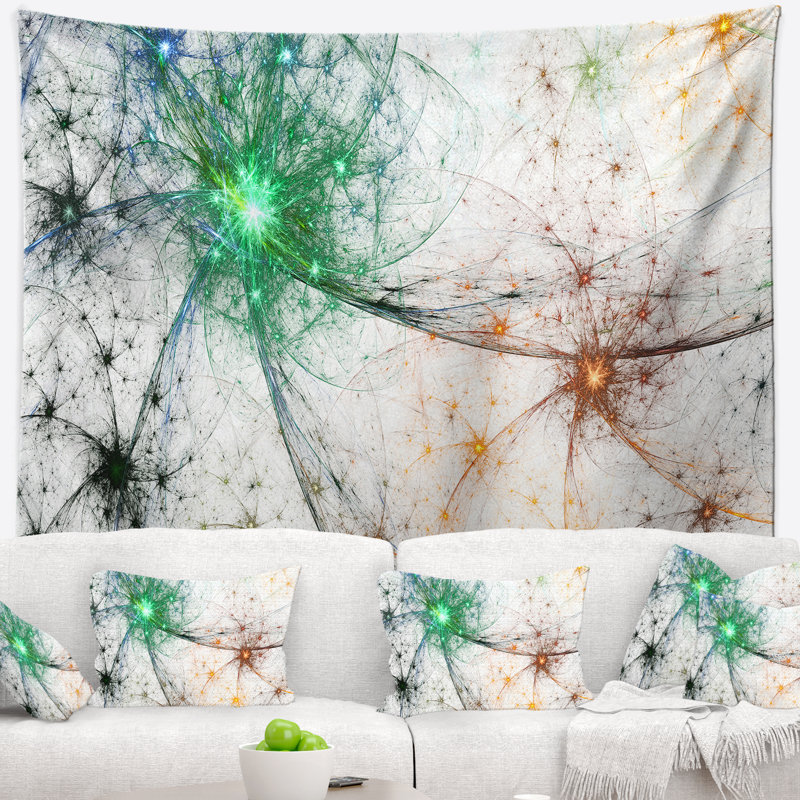 Tapisserie abstrait de couleur abstraite fireworks, H 32 po x l 39 po