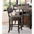 2 Dark Cherry Rustic Counter Height Chairs, Wood Frame With Fabric Upholstered Seat And Nailhead Trim For Dining Chair Of 2, Finish Wood, Home