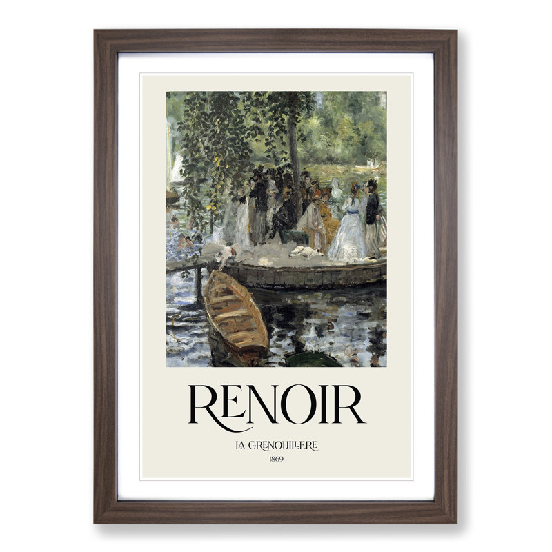 La Grenouillere by Pierre-Auguste Renoir - Picture Frame Art Prints, 48cm H x 36cm W x 2cm D, Walnut Framed Framed