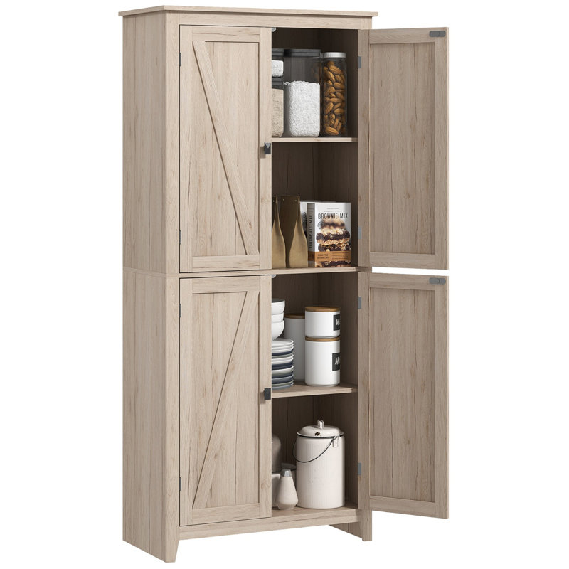 Freestanding 4-Door Kitchen Pantry