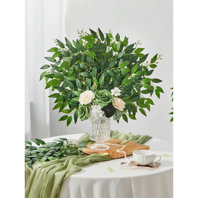 Tiges de verdure 27,6 po en italien Ruscus (32 pièces) - Tiges de feuilles vertes artificielles pour le mariage, la maison et les fêtes