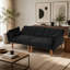 Canapé-lit double pliable noir 72 po, revêtement en velours doux, canapé confortable pour 2 personnes