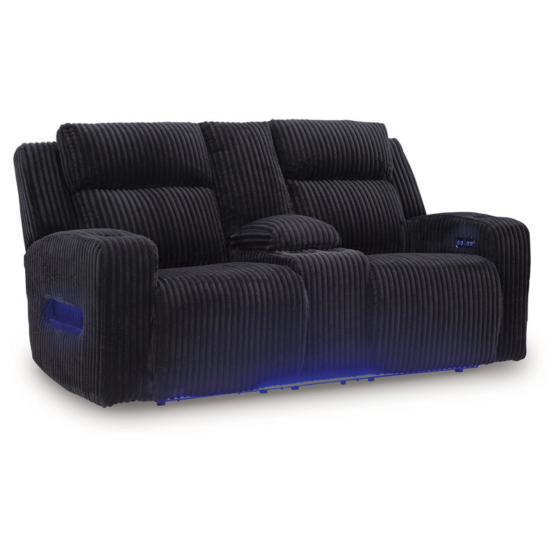 Causeuse inclinable électrique avec console Forest Lake, Noir