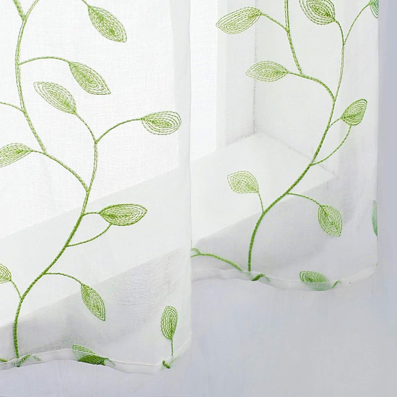Bohm 54'' W Window Valance, Green Leaves