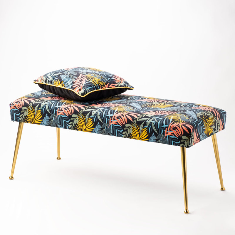 Wherry Velvet Upholstered Bench, H40 x W140 x D30cm