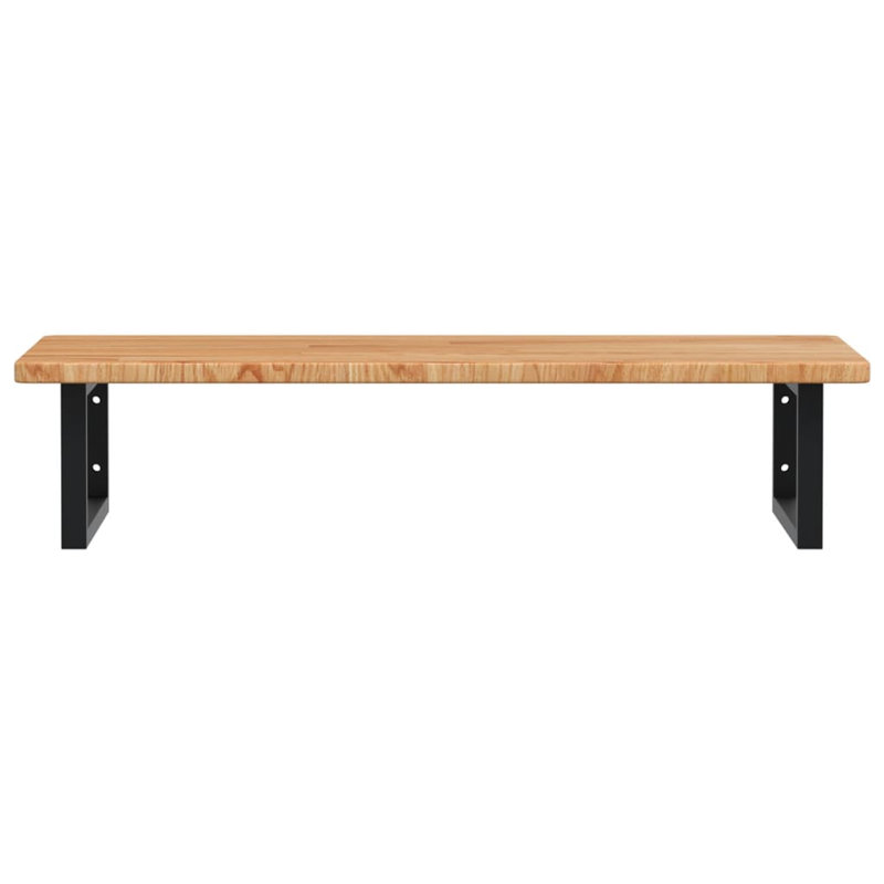 Aleazay 100cm Solid Wood Bathroom Vanity Top, Oak/Black