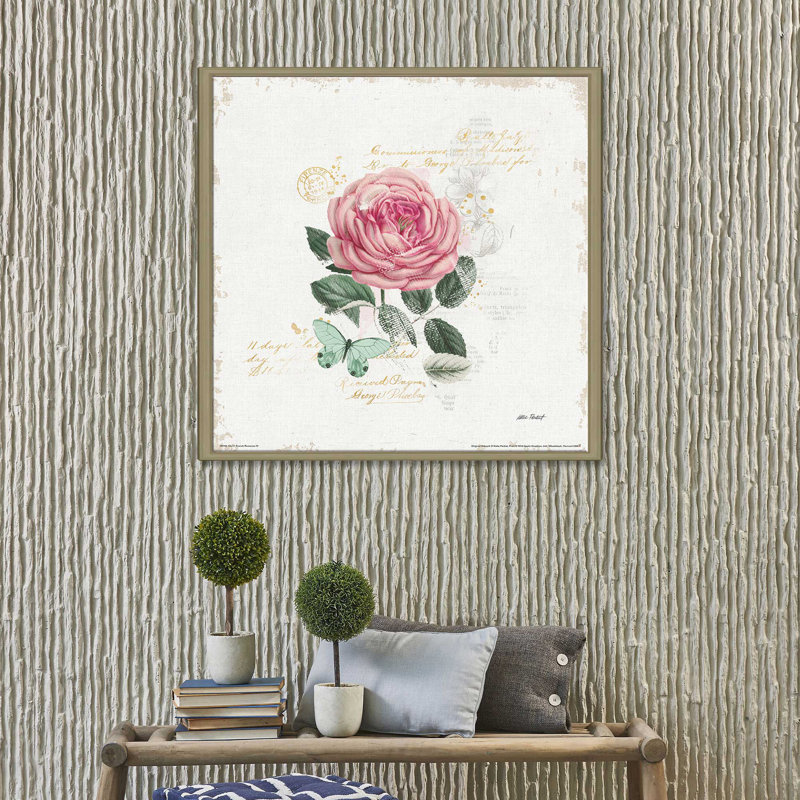 " French Romance IV ", 21.5" H x 21.5" W x 2" D, Champagne Floater Frame