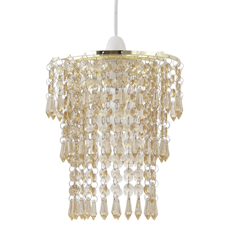 24cm H Plastic Drum Pendant Shade ( Uno ), Amber