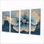 Abstrait géranium marbré en bleu doré I - Art mural marbré - Art mural moderne sur toile-499828954