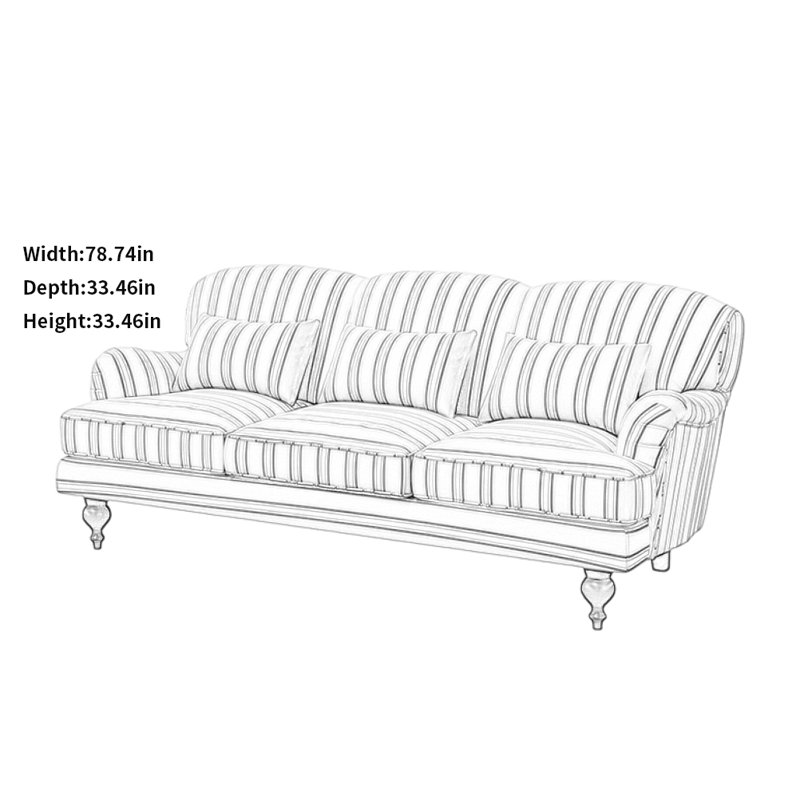 Retro Striped Fabric Sofa