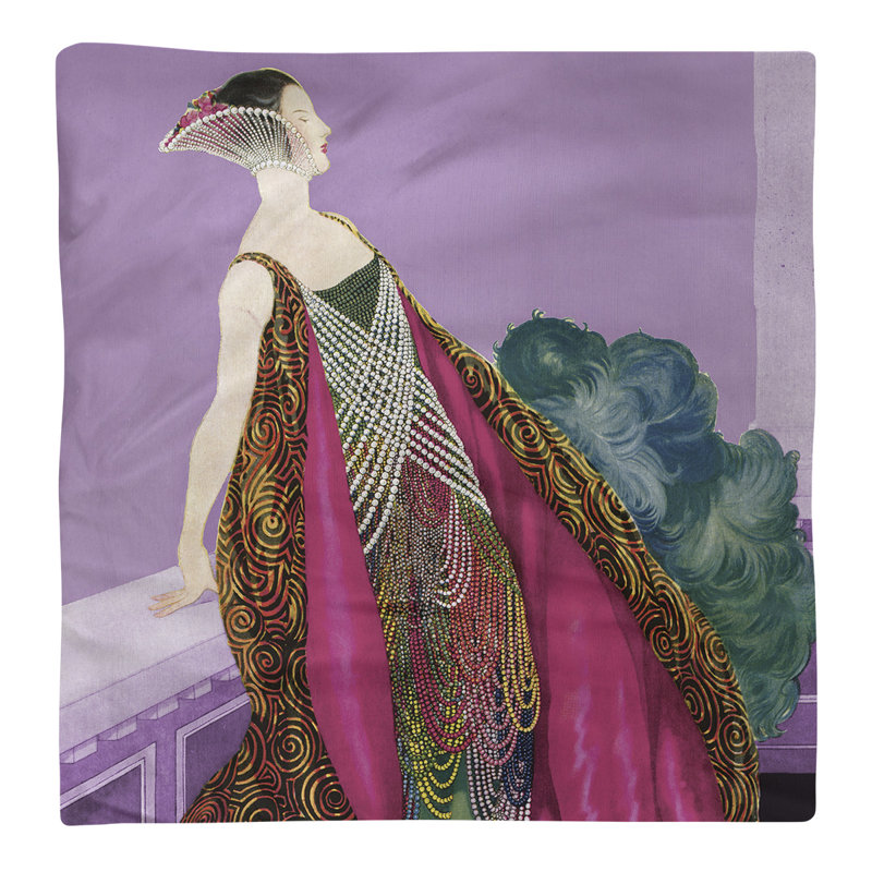 Emily Brodeur Cotton Square Napkin, Purple/Pink