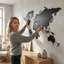 Mappemonde 4 pièces en métal pour la maison et l'extérieur - Décoration murale géométrique murale-124328647
