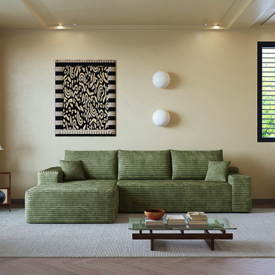 Modern Modular Sectional Sofa with L-Shape Chaise, No Assembly Required