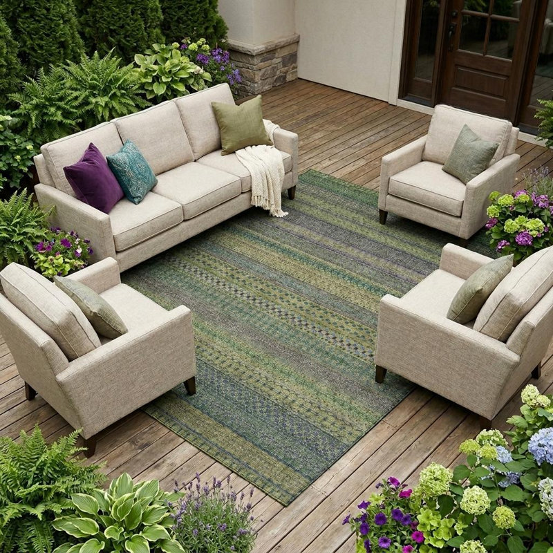 Tapis extérieur lavable antidérapant 8 pi x 10 pi vert olive