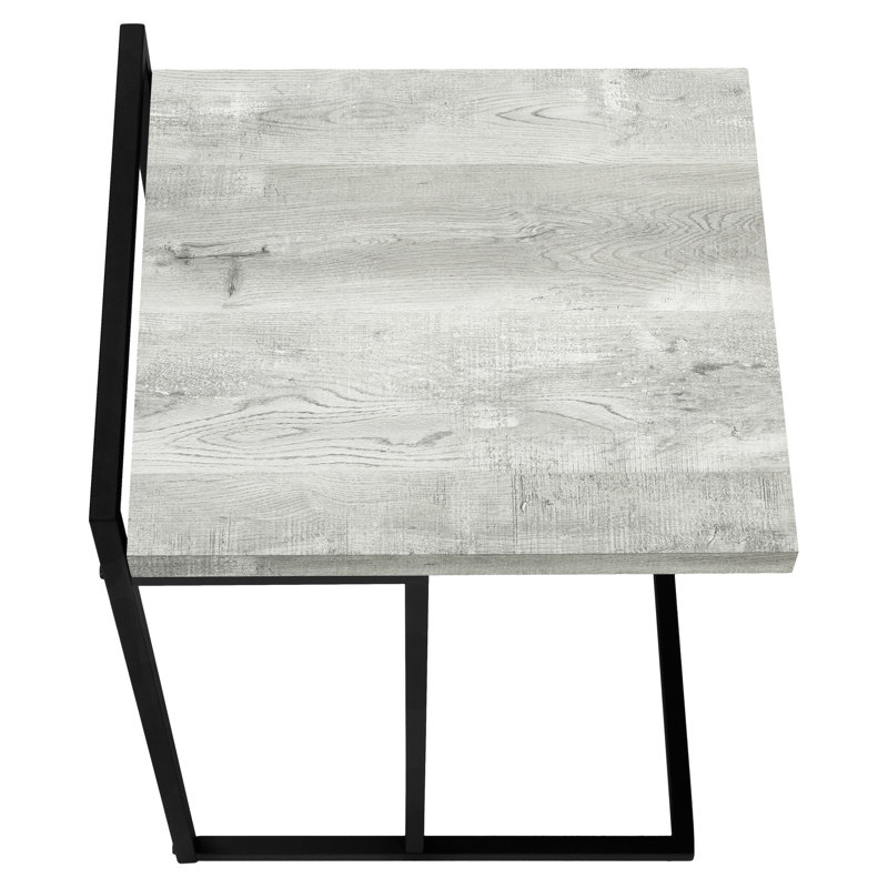 Table de salon, stratifié gris, maquillage de chambre à coucher en métal noir