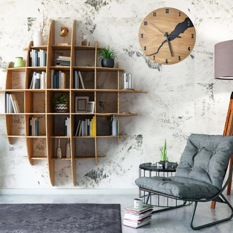 Aswar Solid + Manufactured Wood Wall Clock