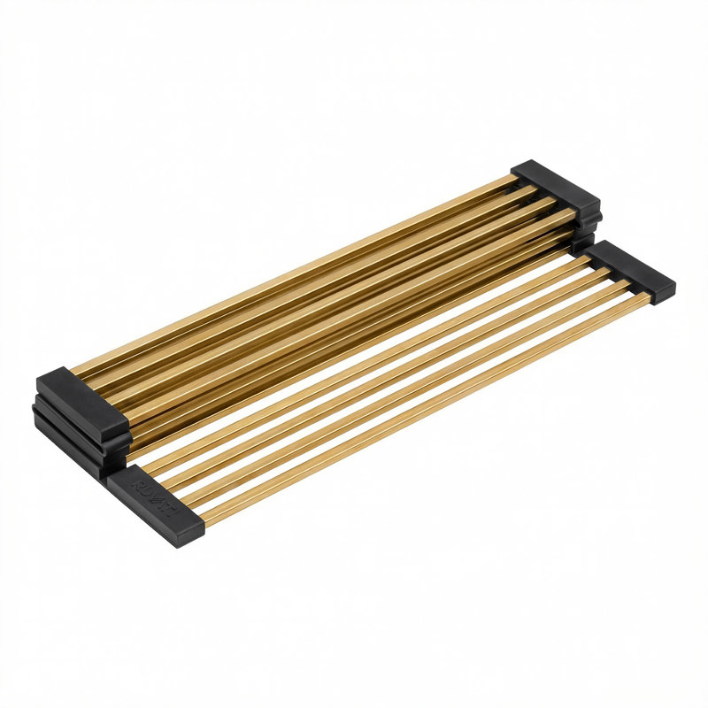 Accessoire d'évier de station de travail pliable Ruvati LedgeFit en or brossé - RVA1395GG, Doré