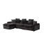 Canapé d'angle profond surdimensionné, canapé moderne en boucle noire pour la maison-189667696