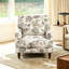 Chaise d'appoint rembourrée avec garniture cloutée avec coussin décoratif et pieds en bois massif-1648458266