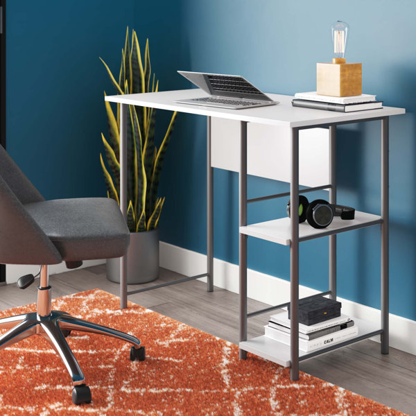 Antawan Desk Ebern Designs Size: 29 H x 47.25 W x 23.5 D, Color (Top/Frame): Brown/White