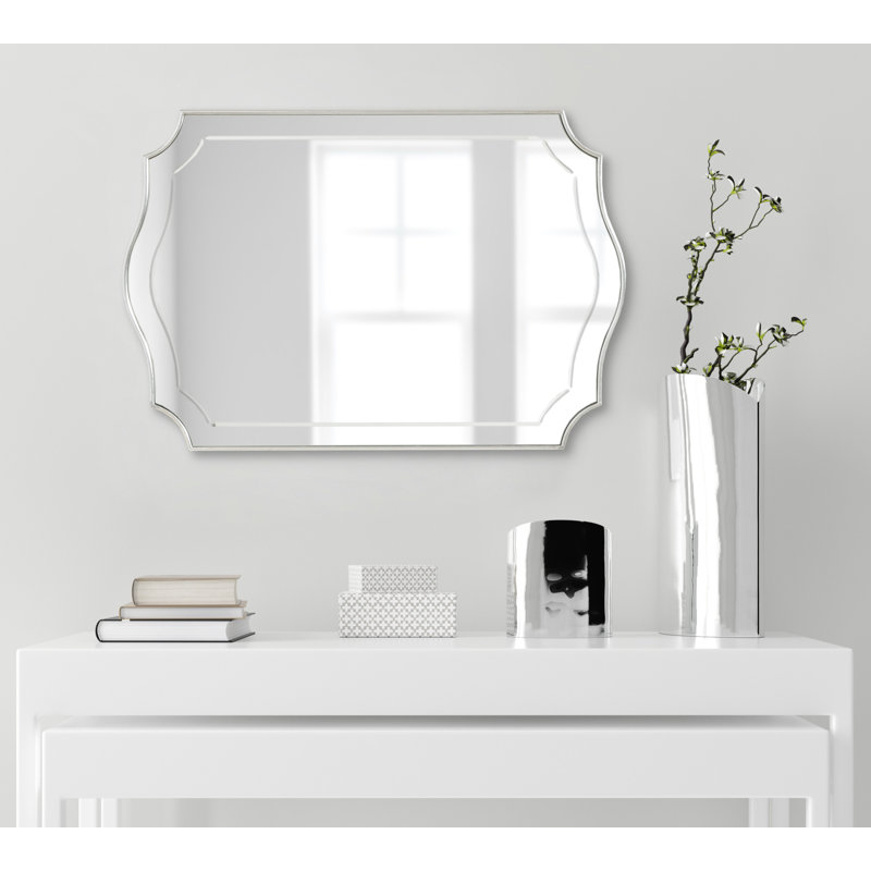 Miroir d'appoint mural Koeppe, 30 po x 20 po, Argent