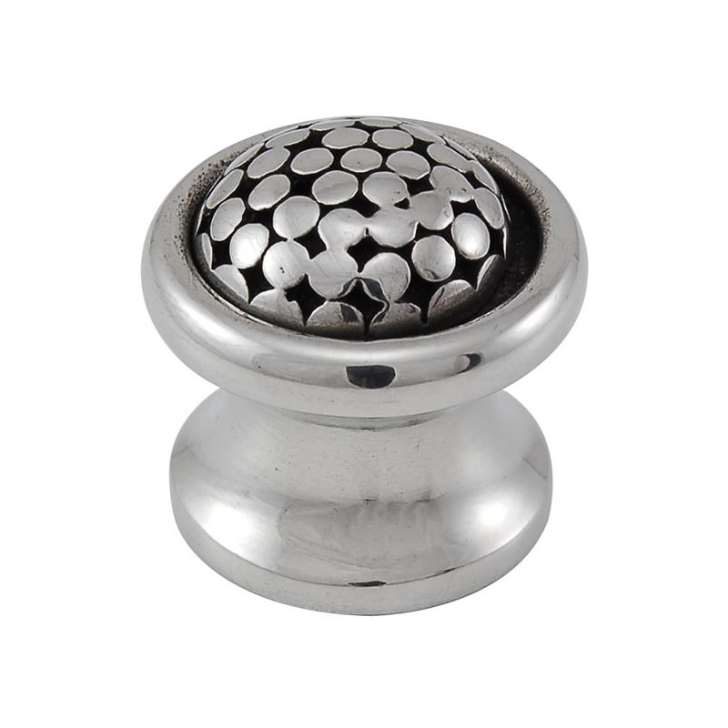 Tiziano Mushroom Knob, Antique Silver, 0.875" H x 0.875" W x 0.875" D