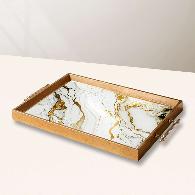 Élégant plateau de service en verre 19,7 x 11,4 x 1,4 pouces | 100% verre de haute qualité | Parfait pour recevoir et servir | Conception élégante et fonctionnelle pour la maison et les fêtes | Durable et facile à nettoyer