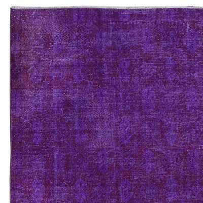 Grand tapis turc moderne en laine fabriqué à la main 7,3 x 11 pi de couleur boysenberry et mauve violet
