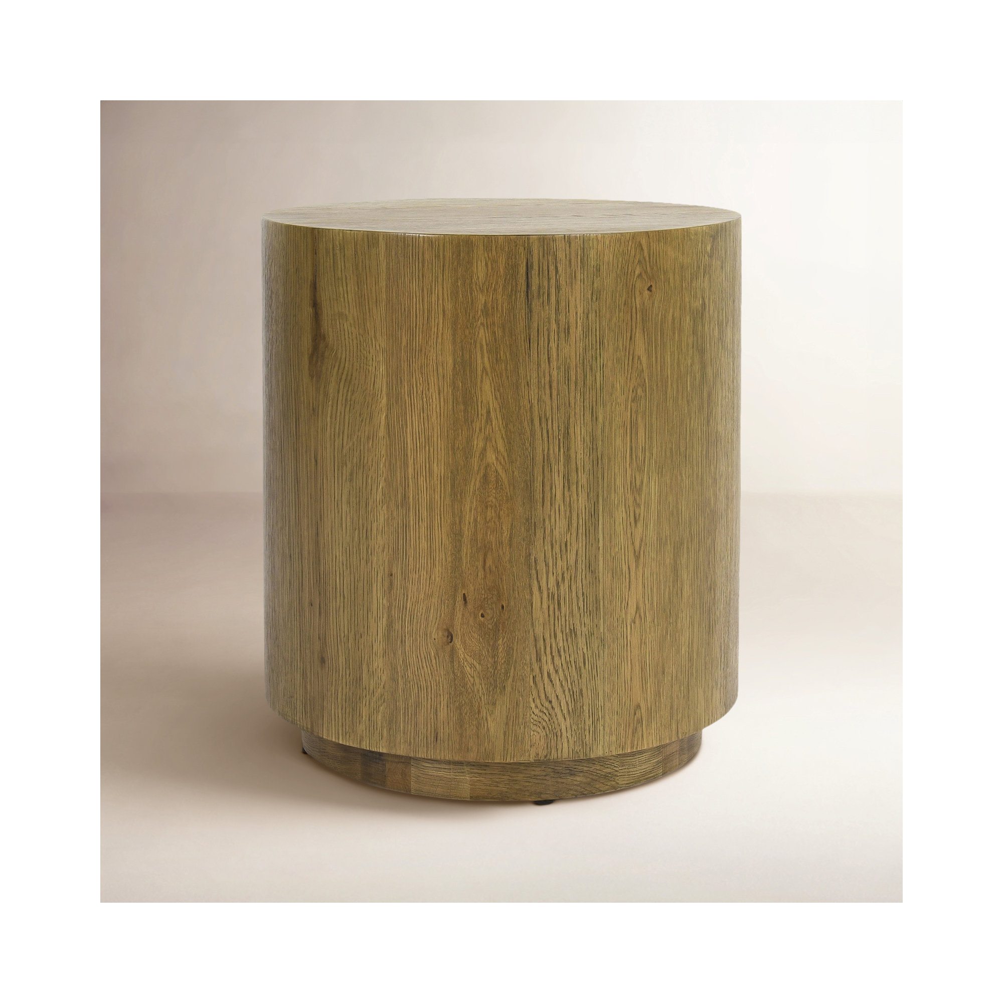 Taryn 20" Drum End Table, Light Brown