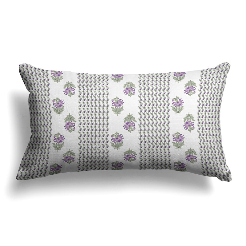 Coussin Anemone, Blanc/vert