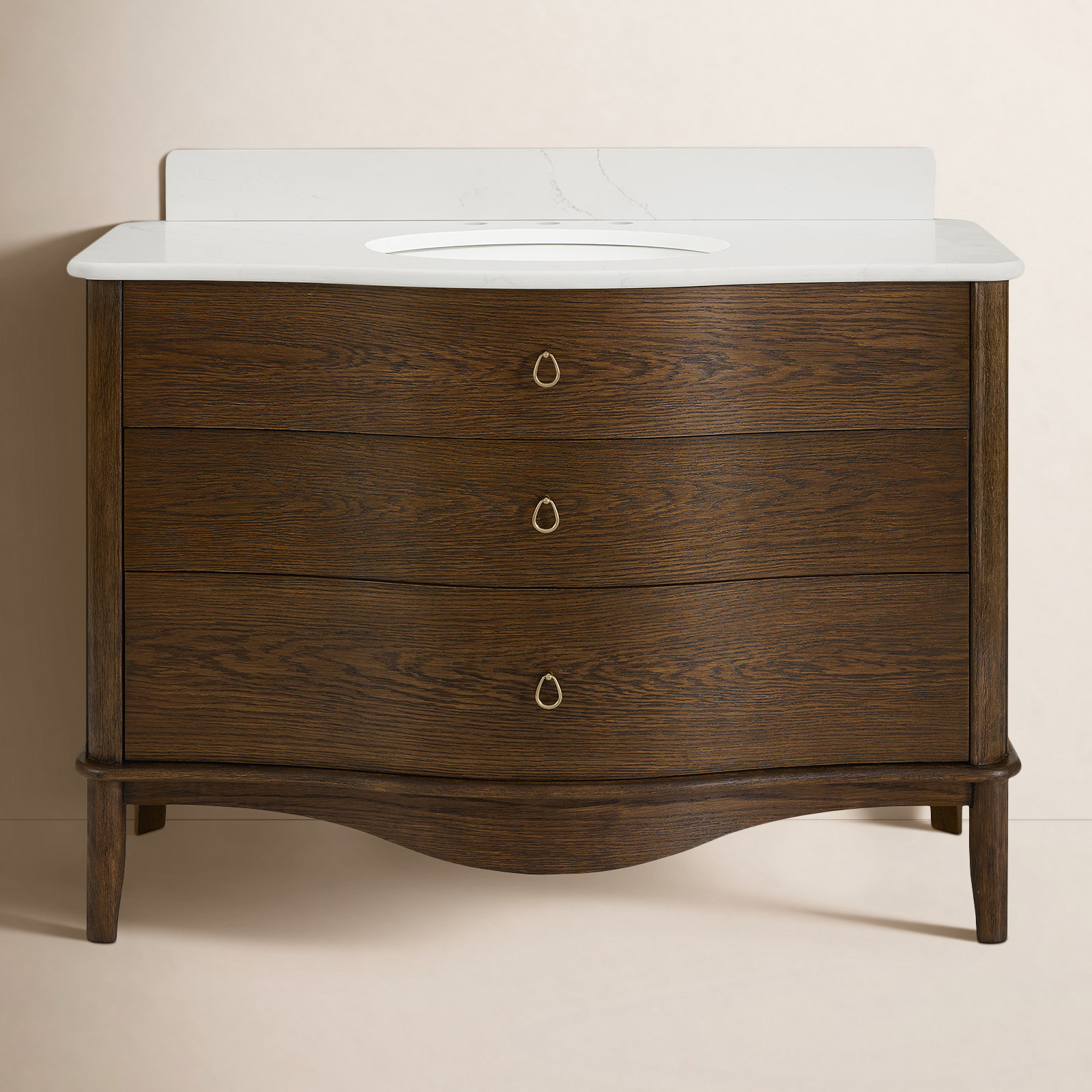 Emmy Oak Single Bathroom Vanity, Enhanced Brown Oak, 48"