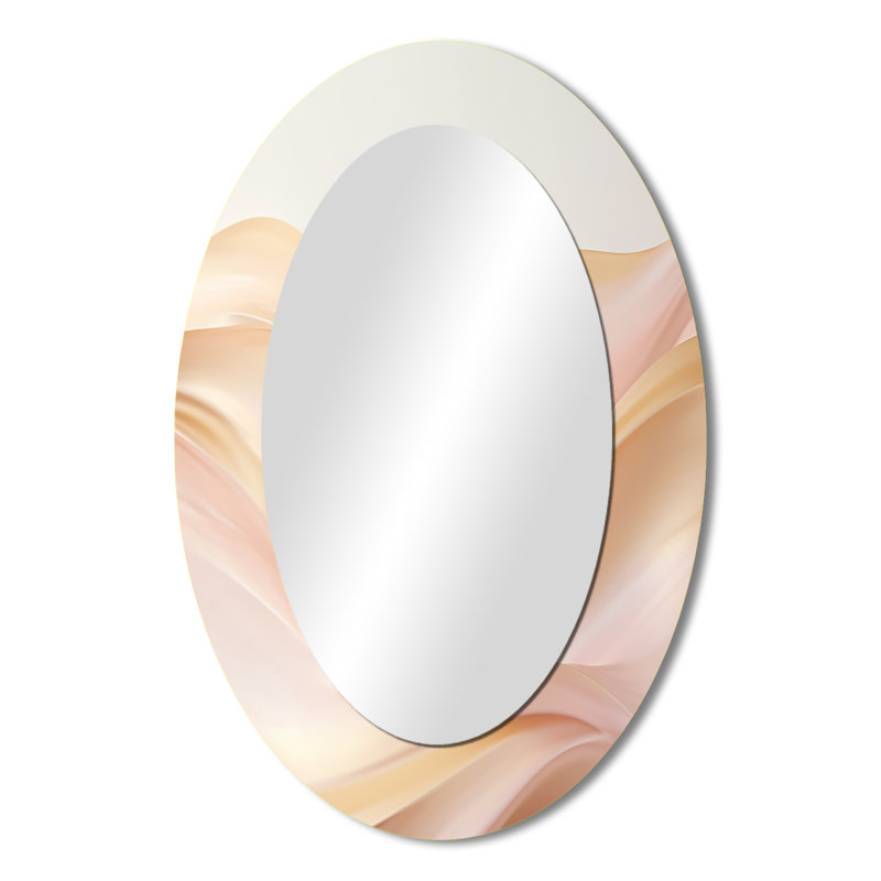 Miroir mural ovale doré et rose Fusion I - Beige, 36 po x 24 po
